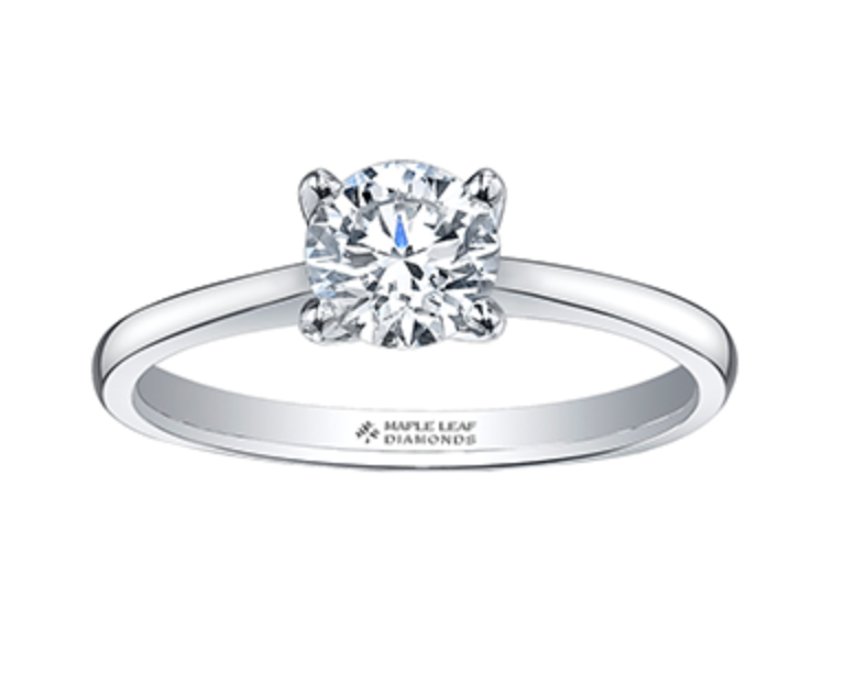 Platinum 0.25-0.70cttw Canadian Round Brilliant Diamond Engagement Ring