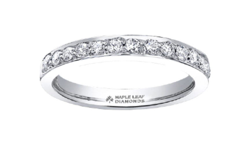 Alianza de bodas de diamantes canadienses en platino de 0,32 a 56 quilates, talla 6,5