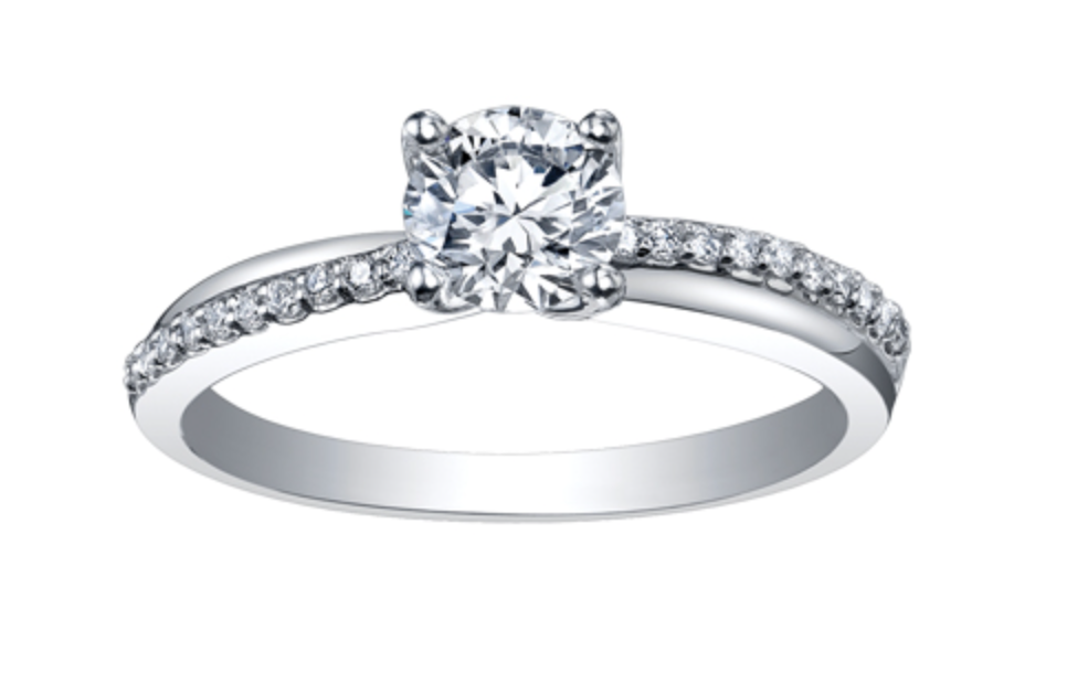 Platinum 0.42-0.82cttw Canadian Round Brilliant Diamond Engagement Ring