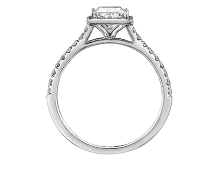 Anillo de compromiso de diamantes de talla princesa canadiense de platino de 0,75 quilates, tamaño 6,5