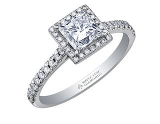 Platinum 0.75cttw Canadian Princess Cut Diamond Engagement Ring