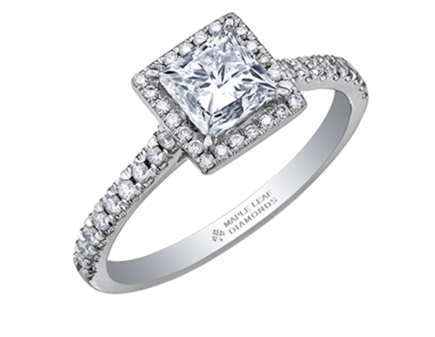 Platinum ring princess hot sale cut diamond