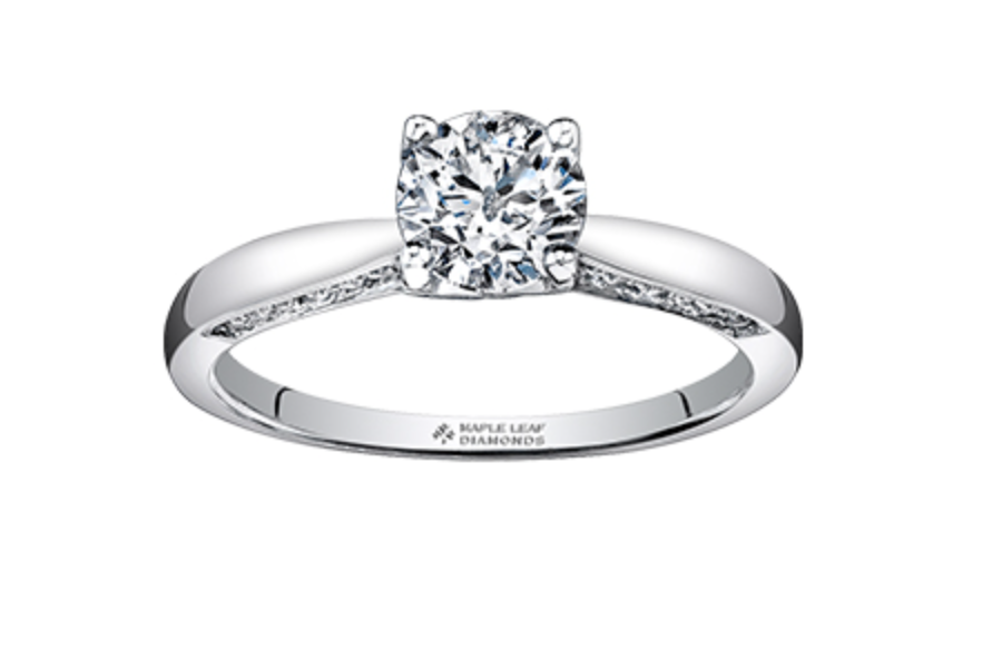 Platinum 0.35-0.82cttw Canadian Round Brilliant Diamond Engagement Ring