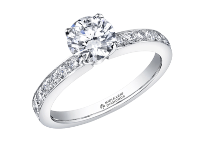 Platinum 0.69-2.49cttw Canadian Round Brilliant Diamond Engagement Ring, size 6.5