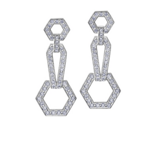 18K White Gold & Palladium Alloy (hypoallergenic) 3.30cttw Canadian Diamond Drop Earrings