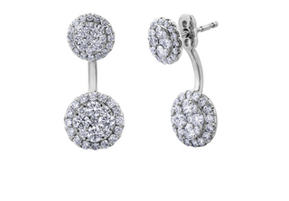 Aretes de diamantes canadienses de oro blanco de 14 quilates de 1,00 quilates