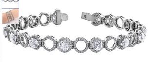 Brazalete de tenis de diamantes canadienses de oro blanco de 14 quilates de 6,55 quilates