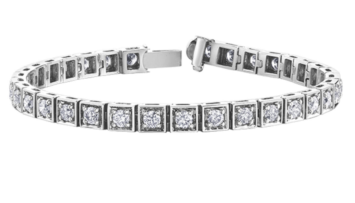 14K White Gold 4.01cttw Canadian Diamond Tennis Bracelet