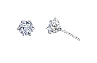 18K White Gold & Palladium Alloy (hypoallergenic)0.76-1.40cttw Canadian Diamond Stud Earrings
