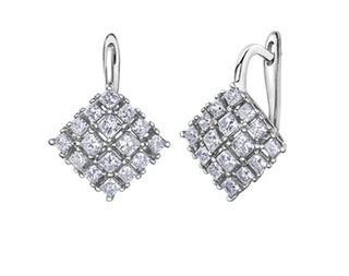 18K White Gold & Palladium Alloy (hypoallergenic) 1.52-2.84cttw Canadian Diamond Drop Earrings