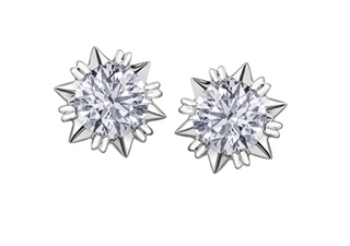 18K White Gold & Palladium Alloy (hypoallergenic) 1.00cttw Canadian Diamond Stud Earrings