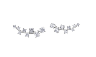 Aretes de diamantes canadienses de oro blanco de 14 quilates de 1,02 quilates