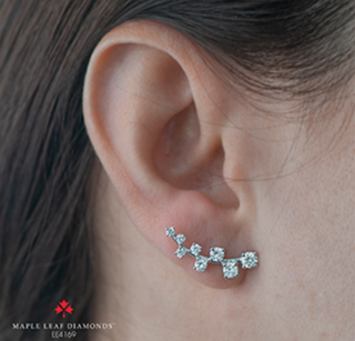 Aretes de diamantes canadienses de oro blanco de 14 quilates de 1,02 quilates