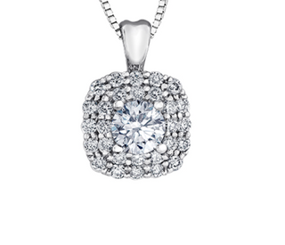 18K White Gold & Palladium Alloy(hypoallergenic) 0.50cttw Canadian Diamond Pendant
