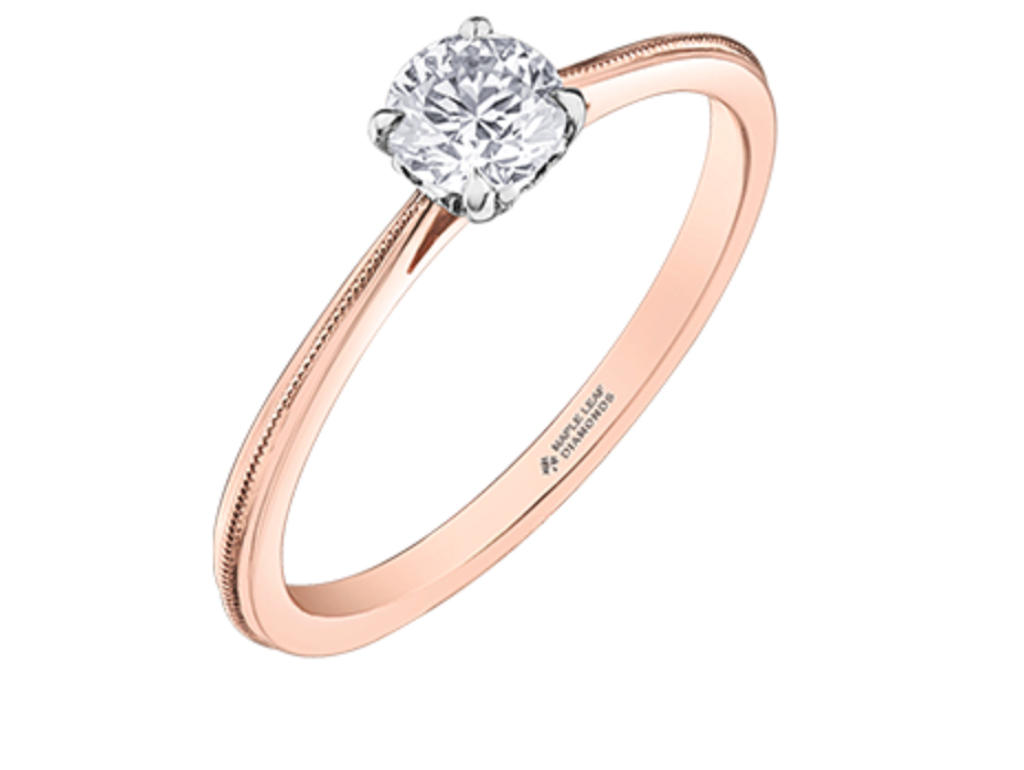 14K Rose Gold 0.40cttw Canadian Diamond Engagement Ring