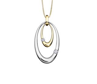 Colgante de diamantes canadienses de 0,09 quilates en oro blanco y amarillo de 10 quilates