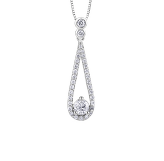 14K White Gold 0.65cttw Canadian Diamond Pendant
