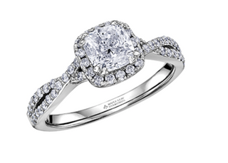 18K White Gold & Palladium Alloy (hypoallergenic) 1.03-1.33cttw Canadian Diamond Engagement Ring