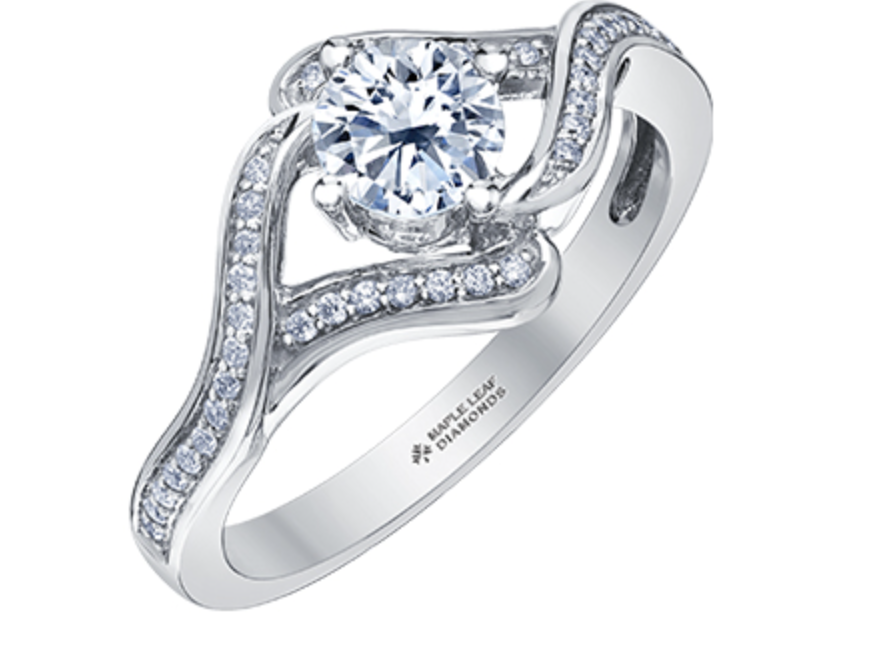 18K White Gold &amp; Palladium Alloy (hypoallergenic) 0.72cttw Canadian Diamond Engagement Ring