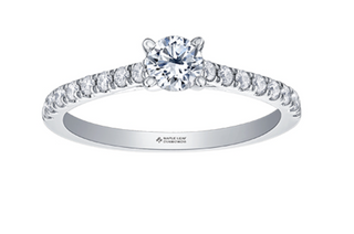 18K Yellow Gold & Palladium Alloy (hypoallergenic) 0.55-0.95cttw Canadian Diamond Engagement Ring