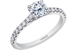 18K Yellow Gold & Palladium Alloy (hypoallergenic) 0.55-0.95cttw Canadian Diamond Engagement Ring