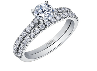 18K Yellow Gold & Palladium Alloy (hypoallergenic) 0.55-0.95cttw Canadian Diamond Engagement Ring