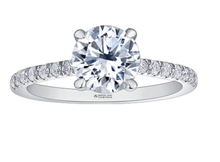 18K Yellow Gold & Palladium Alloy (hypoallergenic) 1.25-1.75cttw Canadian Diamond Engagement Ring