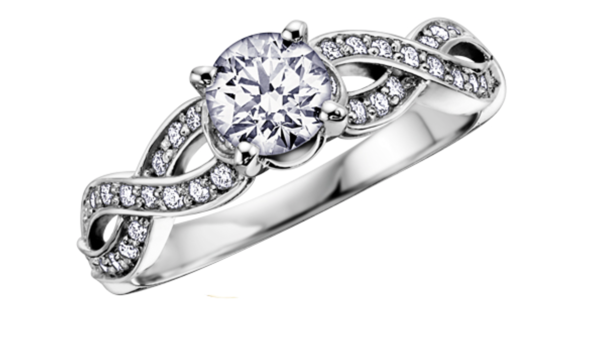 18K White Gold &amp; Palladium Alloy (hypoallergenic) 0.50-1.25cttw Canadian Diamond Engagement Ring