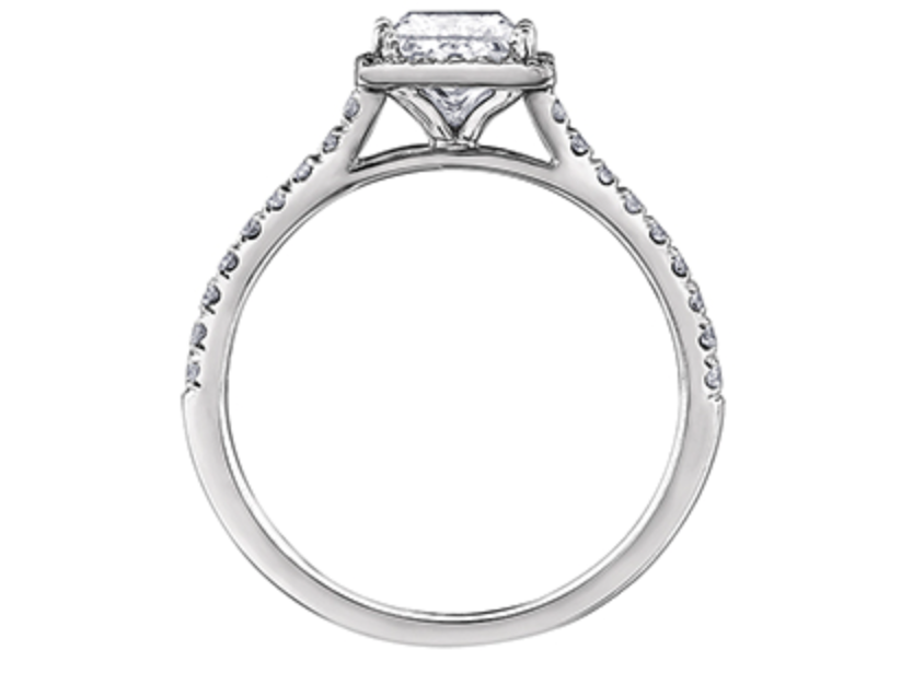 18K White Gold &amp; Palladium Alloy (hypoallergenic) 0.53-1.25cttw Canadian Princess Diamond Engagement Ring