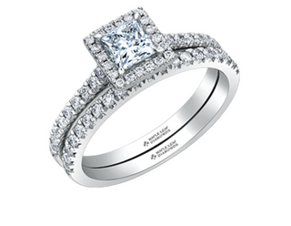 18K White Gold & Palladium Alloy (hypoallergenic) 0.53-1.25cttw Canadian Princess Diamond Engagement Ring