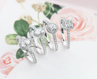18K White Gold & Palladium Alloy (hypoallergenic) 0.53-1.25cttw Canadian Princess Diamond Engagement Ring