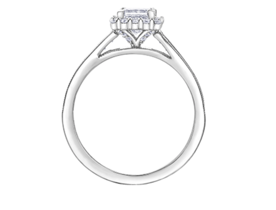 Anillo de compromiso de diamantes princesa canadiense de 1,26-1,60 quilates en oro blanco de 18 quilates y aleación de paladio (hipoalergénico)