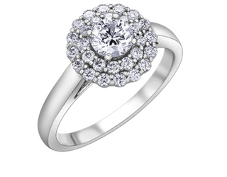 18K White Gold & Palladium Alloy (hypoallergenic) 0.80cttw Canadian Diamond Engagement Ring