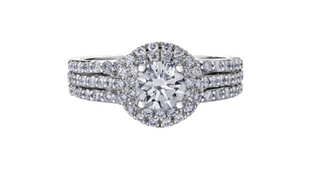 18K White Gold & Palladium Alloy (hypoallergenic) 1.30cttw Canadian Diamond Engagement Ring