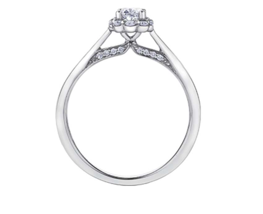 18K White Gold &amp; Palladium Alloy (hypoallergenic) 0.50cttw Canadian Oval Shape Diamond Engagement Ring