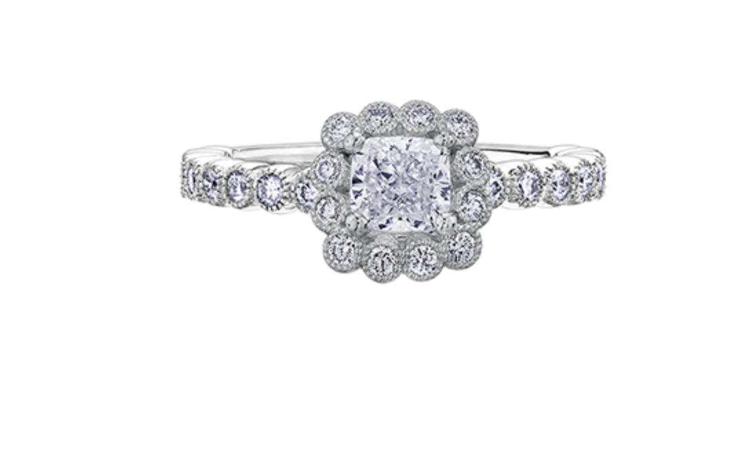 18K White Gold &amp; Palladium Alloy (hypoallergenic) 1.02-1.17cttw Canadian Diamond Engagement Ring