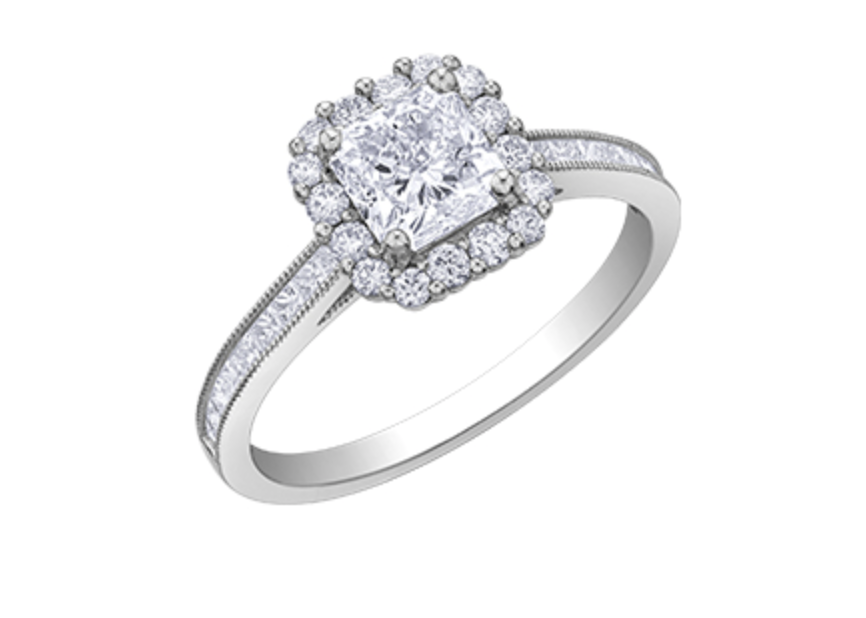 18K White Gold &amp; Palladium Alloy (hypoallergenic) 1.60cttw Canadian Diamond Engagement Ring