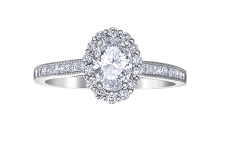 18K White Gold &amp; Palladium Alloy (hypoallergenic) 1.28cttw Canadian Diamond Engagement Ring