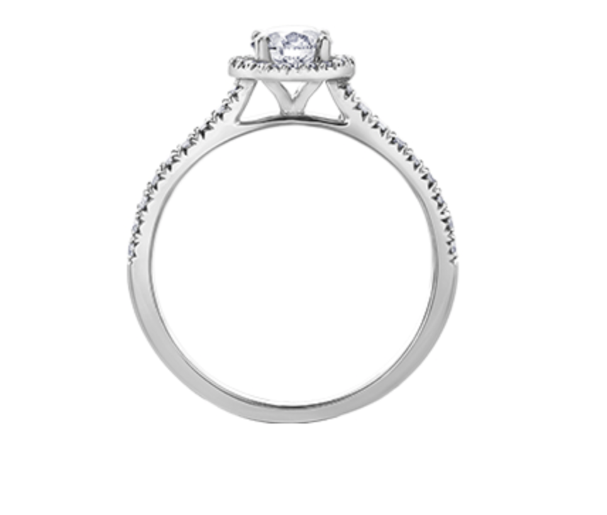 18K White Gold &amp; Palladium Alloy (hypoallergenic) 0.76-1.32cttw Canadian Round Shape Diamond Engagement Ring