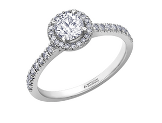 18K White Gold & Palladium Alloy (hypoallergenic) 0.76-1.32cttw Canadian Round Shape Diamond Engagement Ring