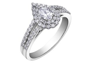 18K White Gold & Palladium Alloy (hypoallergenic)0.80cttw Canadian Diamond Engagement Ring