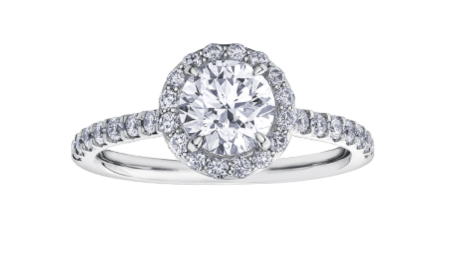 18K White Gold &amp; Palladium Alloy (hypoallergenic) 1.51cttw Canadian Diamond Engagement Ring