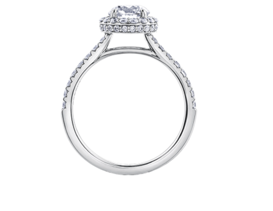 18K White Gold &amp; Palladium Alloy (hypoallergenic) 1.51cttw Canadian Diamond Engagement Ring