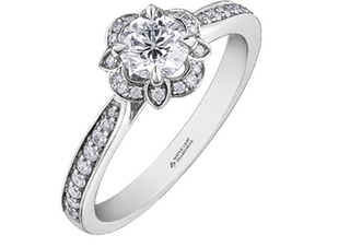 18K White Gold & Palladium Alloy (hypoallergenic) 0.68ttw Canadian Diamond Engagement Ring