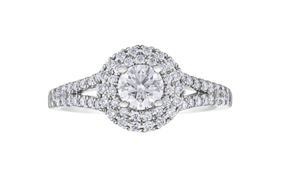 18K White Gold &amp; Palladium Alloy (hypoallergenic) 1.00ttw Canadian Diamond Engagement Ring