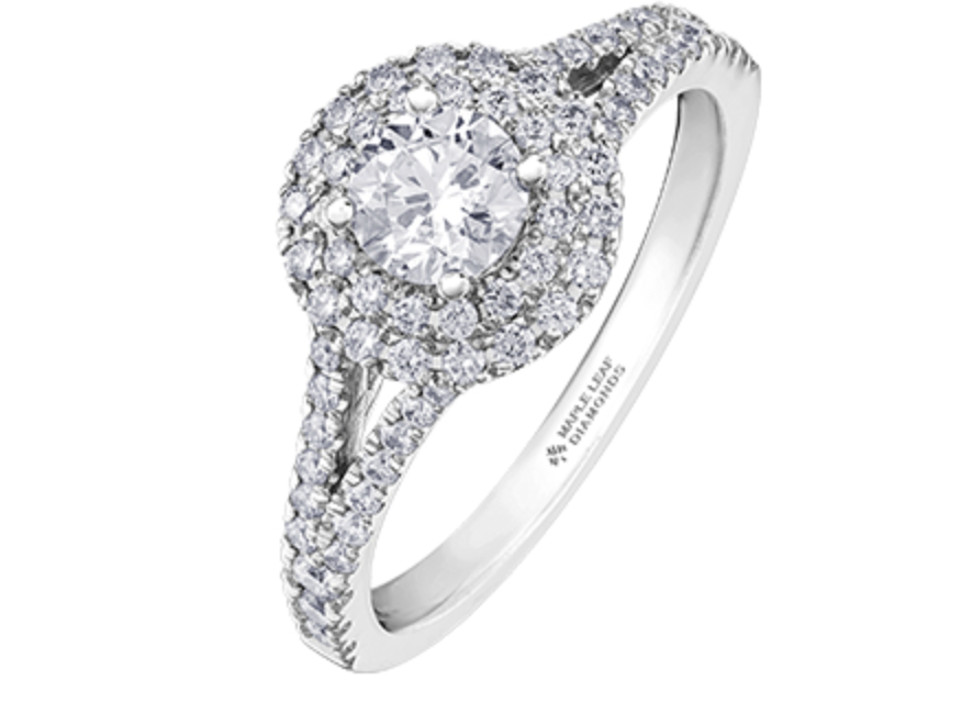 18K White Gold &amp; Palladium Alloy (hypoallergenic) 1.00ttw Canadian Diamond Engagement Ring