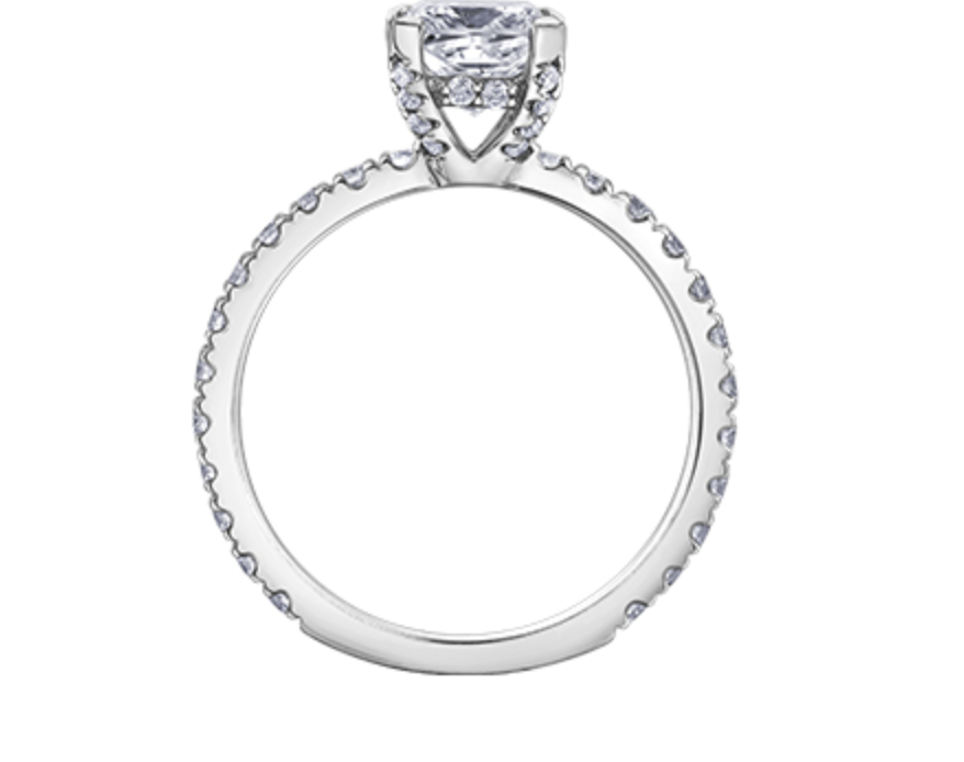 18K White Gold &amp; Palladium Alloy (hypoallergenic) 1.75cttw Canadian Princess Cut Diamond Engagement Ring