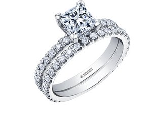 18K White Gold & Palladium Alloy (hypoallergenic)  1.36-2.00cttw  Canadian Princess Cut Diamond Engagement Ring