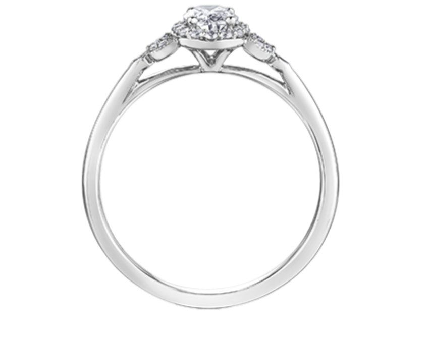 18K White Gold &amp; Palladium Alloy (hypoallergenic) 0.52ttw Canadian Diamond Engagement Ring