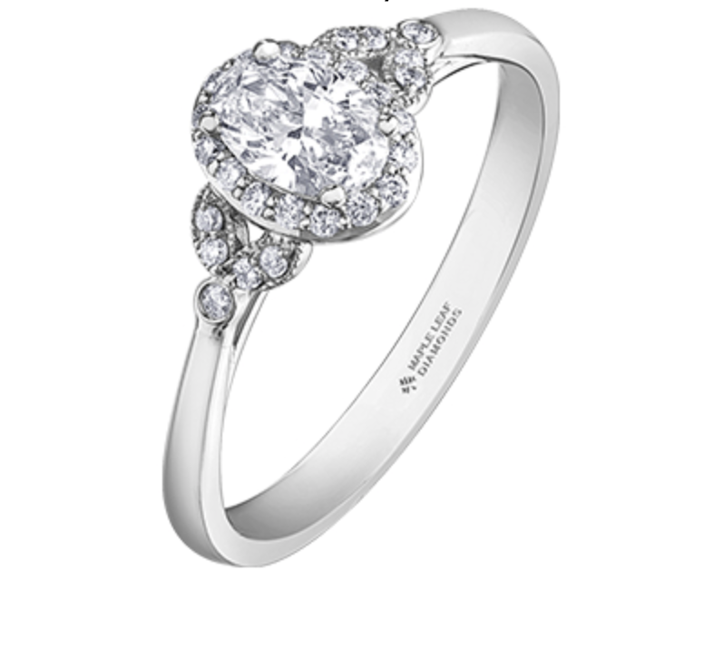 18K White Gold &amp; Palladium Alloy (hypoallergenic) 0.52ttw Canadian Diamond Engagement Ring